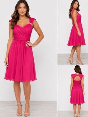 Cinderella Fuchsia Pink Formal Dress Small Rhinestone Strap Prom Wedding NWT